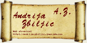 Andrija Zbiljić vizit kartica